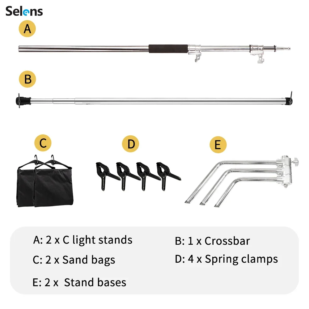 Selens 3x3M 배경 스탠드 키트 사진 스튜디오 배경 지원 시스템 장비에 맞게 조정 가능한 헤비 듀티
