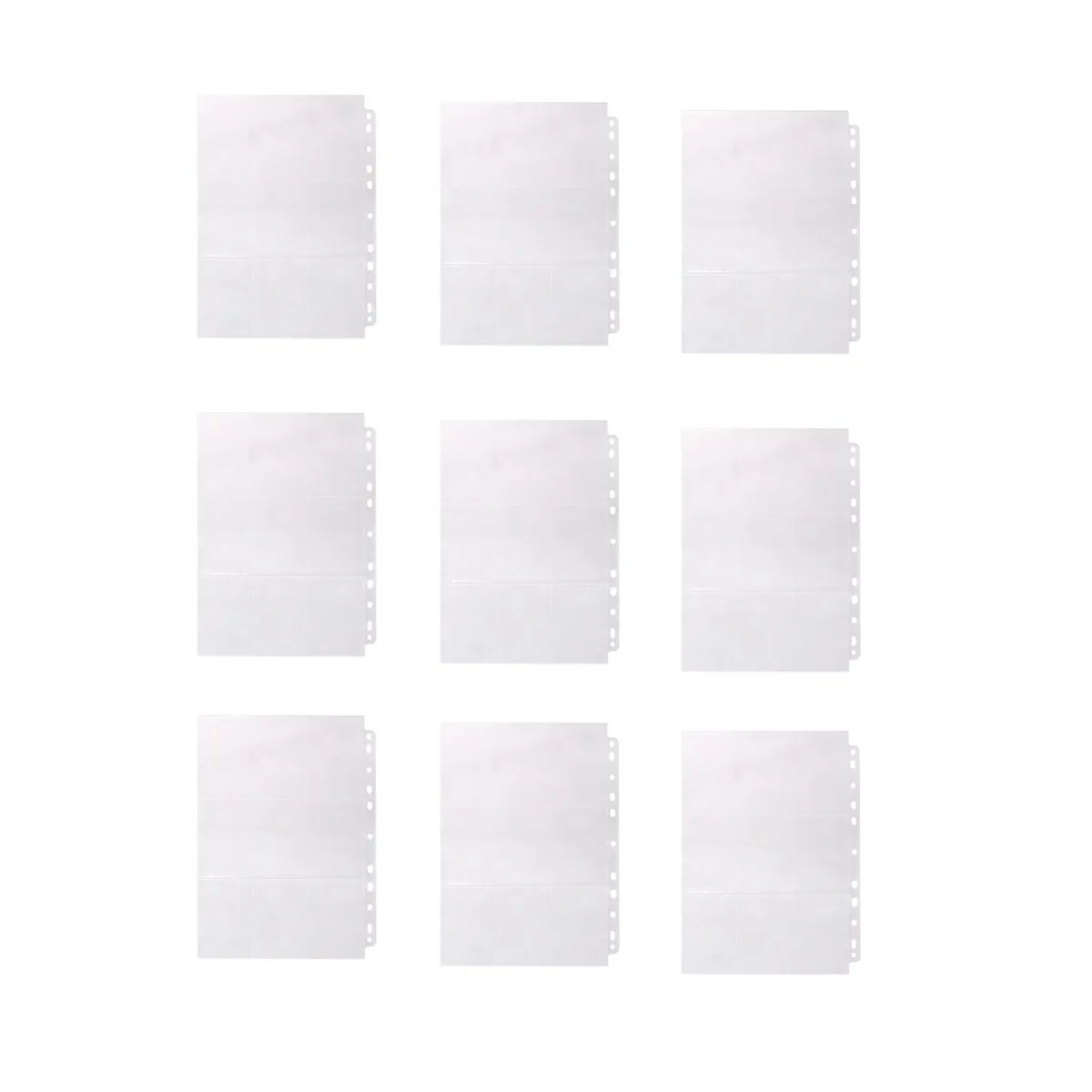 

10Pcs 9 Pocket Photo Album Pages Refills for Collectors High Capacity 10 Pages 90 Pockets Minimalist Style Ticket Holder Picture