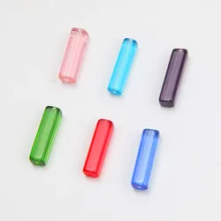 18PCS 20*6mm Rectangle Glass Beads Pendants for Jewelry Making Beaded Supplies Findings DIY Necklace Handmade Accessories