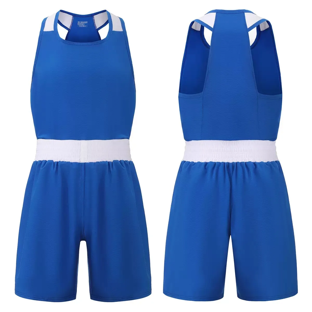 Boxing Shorts Shirt Set Red Blue Muay Thai Kickboxing Sanda Wushu Uniform Martial Arts Kickboxing Sparring Fight Training Outfit