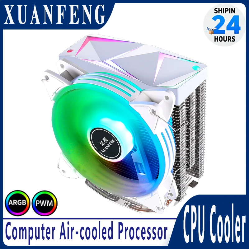

XUANFENG Cpu Cooler Установка процессора LGA2011 115x1200 1700 Совместимость с AMD Intel i5/i7/i9/x79/x99 4/6 Тепловая трубка 120 мм Argb Вентилятор