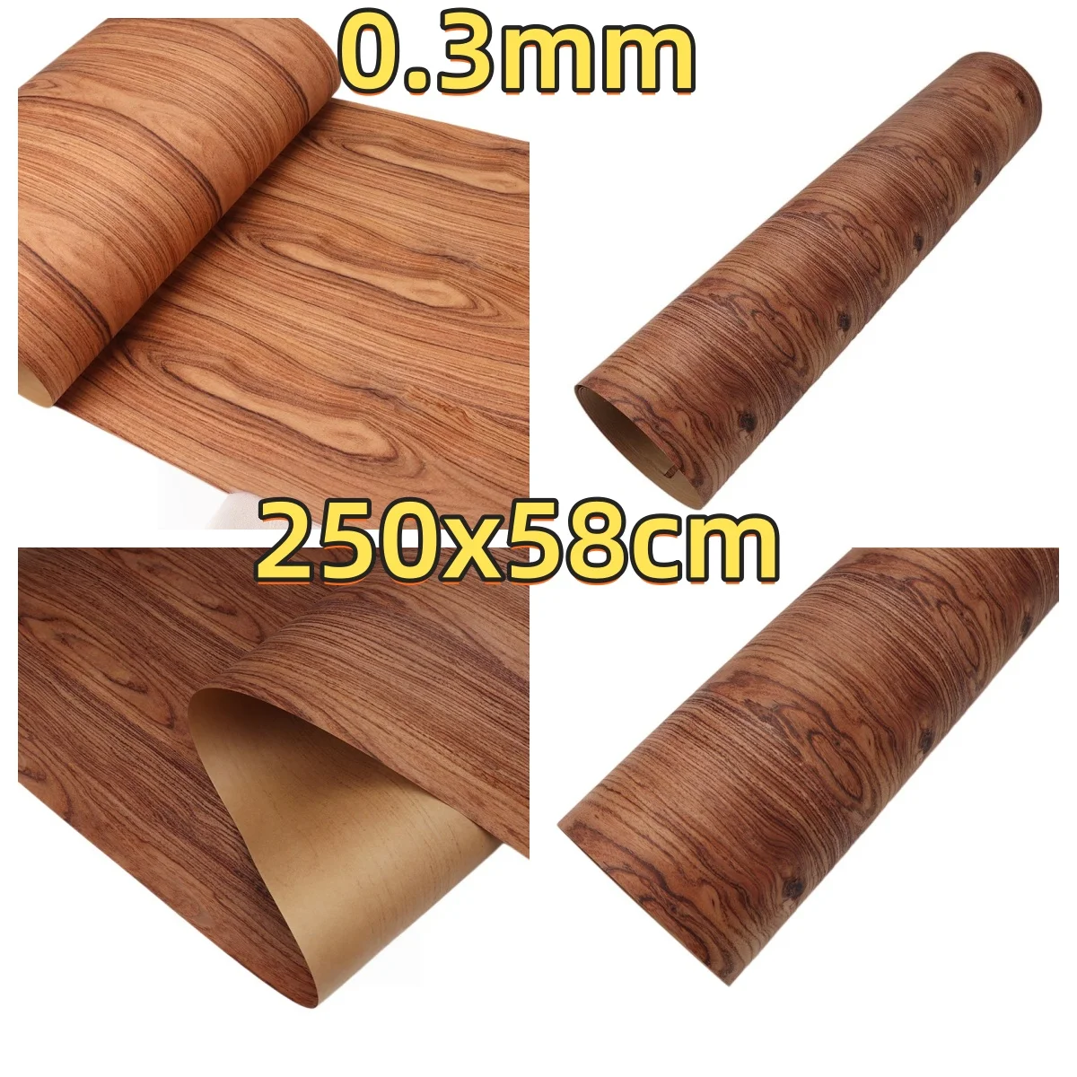 

Natural Brazilian Rosewood Veneer, 0.3mm, 250x58cm, For Jewelry Box & Guitar Body Veneering.(Backing Non-woven Fabric)
