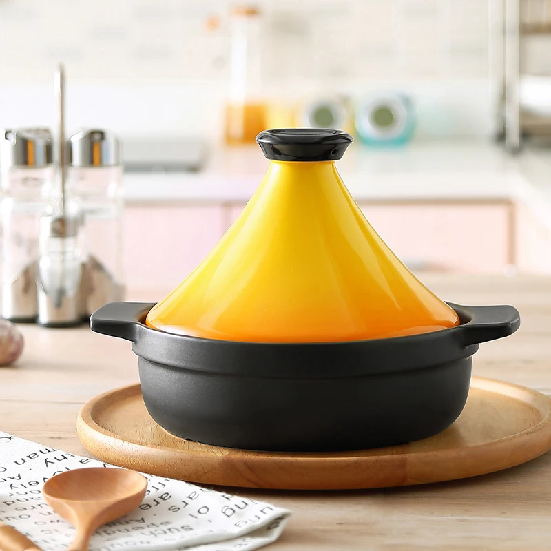 Moroccan Household Tagine Gradual Color Casserole Gas-fired Ceramic Cookware Dry Cooking Shallow Pot High-temperature Cooker