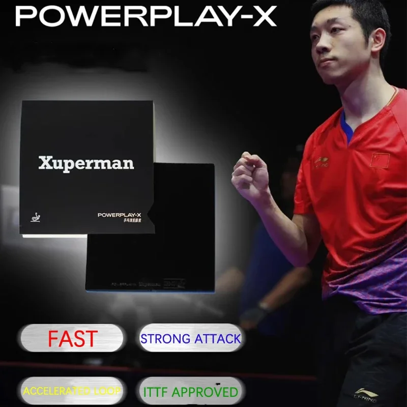 Xuperman Table Tennis Rubber Sheet Pimple's In Forehand & Backhand Sticky Rubber With Sponge Non-sticky Rubber POWERPLAY-X