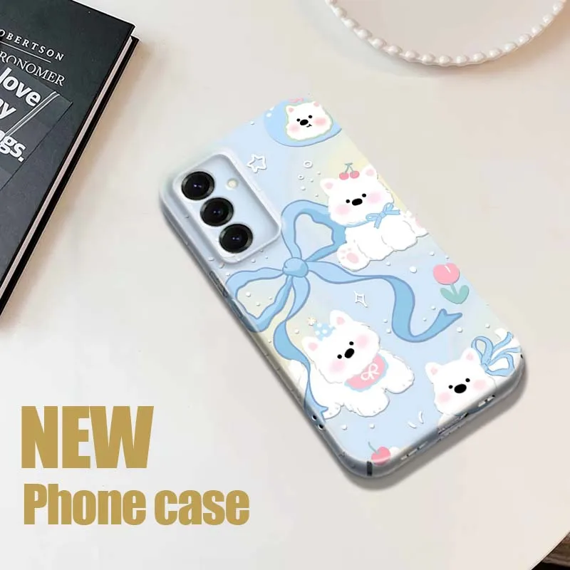 

Cartoon Bear Cake Candle Phone Case For Samsung Galaxy S26 S25 S24 S23 S22 S21 FE Lite Plus Ultra Film Hard Shell