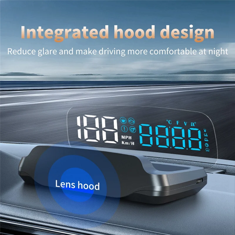 

AV36-C7B Obd2 Car Hud Headup Display Car Smart Gauge Display Interface Oil Pressure Air-Fuel Ratio Car LCD Heads Up