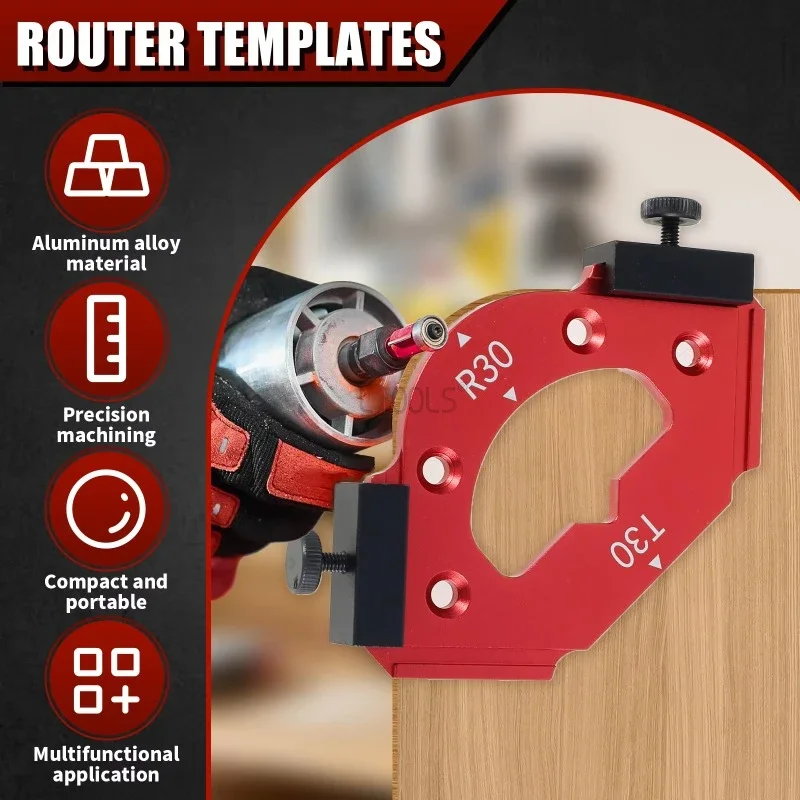 Trimming Inner/outer Corner RT Gauge Electric Router Cutting Fillet Template Woodworking Chamfering Pocket Positioning Template