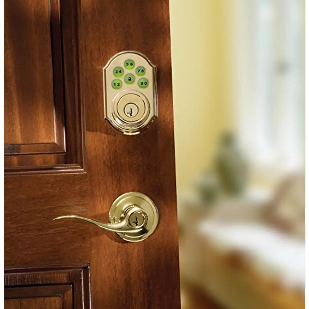 Keyless Brass Keypad Lock Exterior Doors Stores up to 30 User Codes Works with Alexa SmartKey Technology Z Wave Compatible