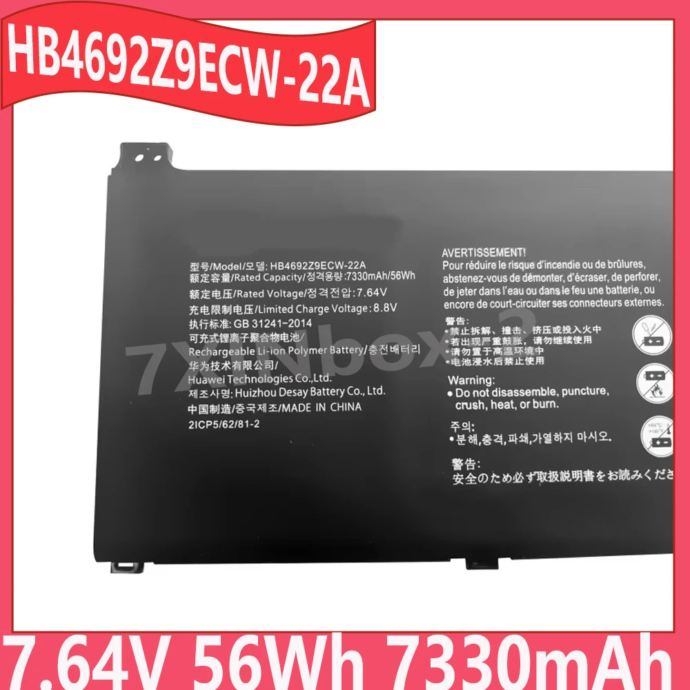HB4692Z9ECW-22A 7330mAh 56Wh Original Laptop Battery For Huawei MateBook 14 2020/2021 KLVD-WFH9 MACHD-WFE9 Series