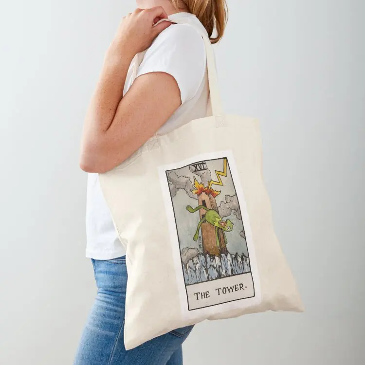 

The Tower Kermit falling tarot card Tote Bag shopping bag Women's shopper sac pour femme Women's bags