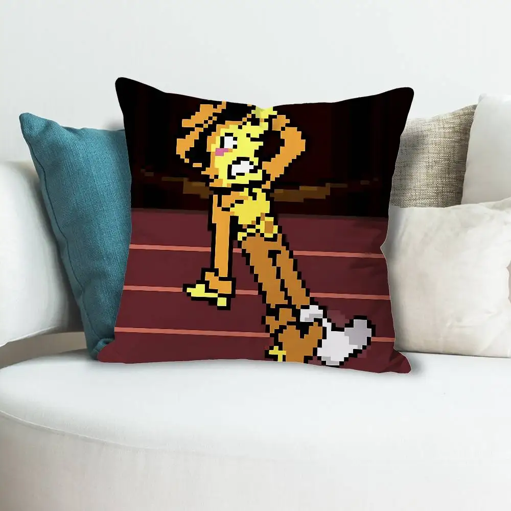 Blue Yellow D-Deltarune Flowery Pillow Cases for Bedroom Living Room Sofa Home Decor Polyester Cushion Cover with Zipper