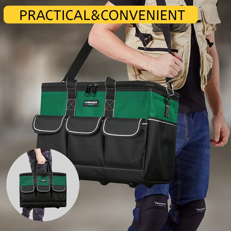WINHUNT Tool Bag - 14 Inches/17 Inches/19 Inches, Large Capacity Top Open, Oxford Cloth, Large Storage - For Electricians