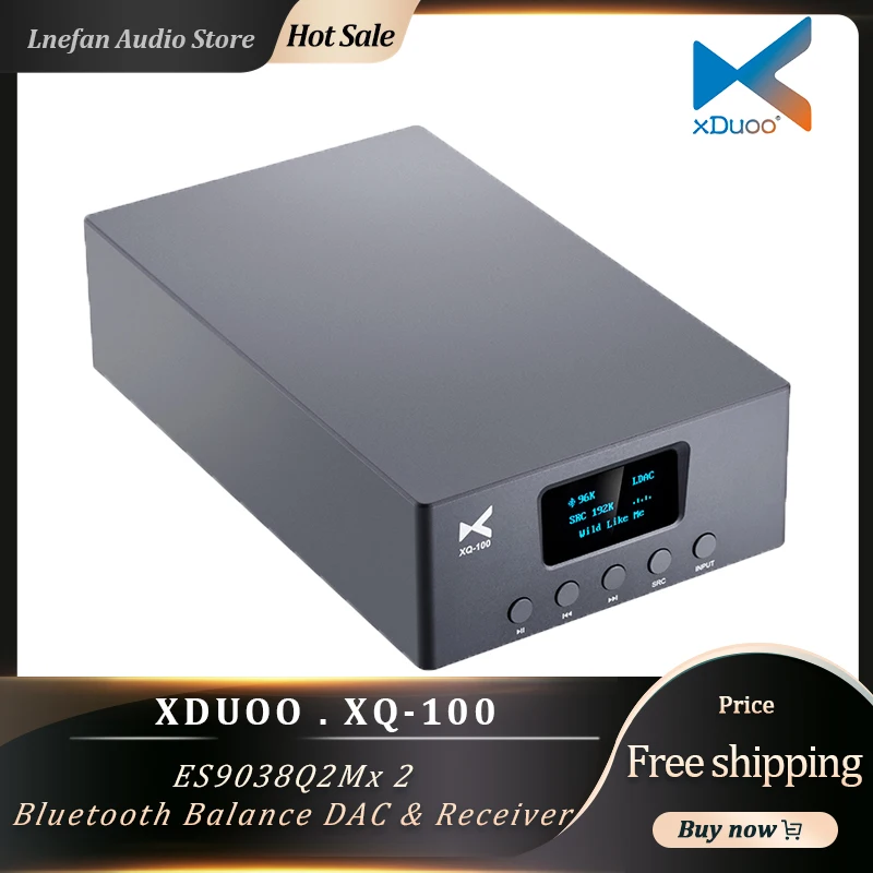 

XDUOO XQ-100 ES9038Q2M*2 CS8406 Bluetooth 5.0 Receiver Converter DAC CSR8675 LDAC 192K 24Bit Decoder HiFi Audio Balanced Output