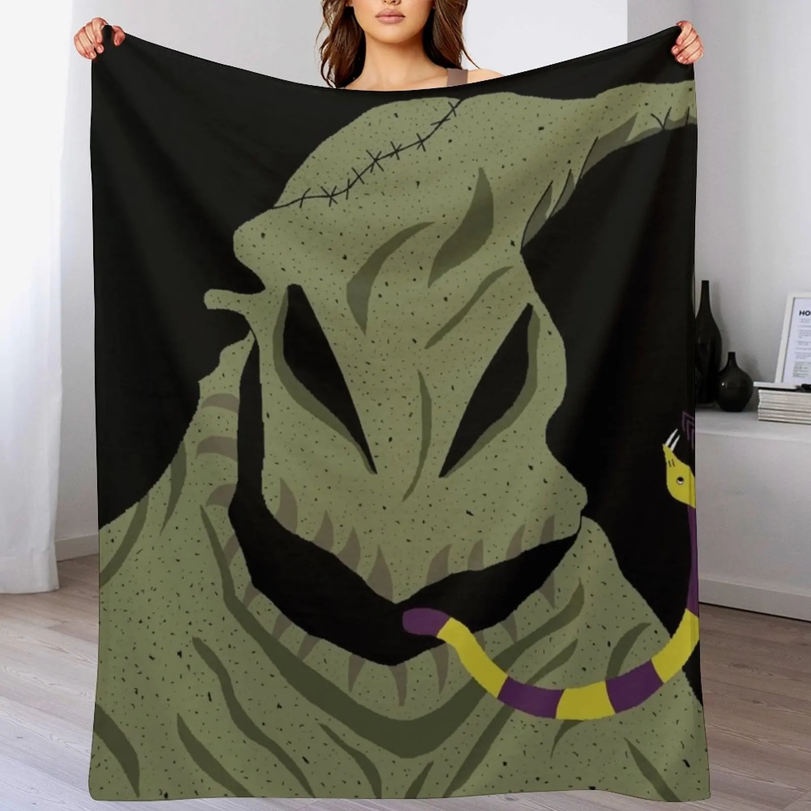 the nightmare before christmas oogie boogie eatin a spider (burlap color version) Throw Blanket Luxury Brand For Baby Blankets