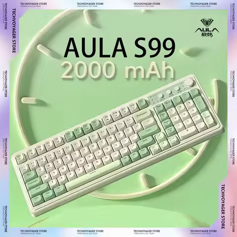 AULA S99 S99 Pro Gaming Keyboards RGB Mute 99 Keys Ergonomic Customized 2.4G Wireless Wired Tri Mode Keyboard PC Office Gifts