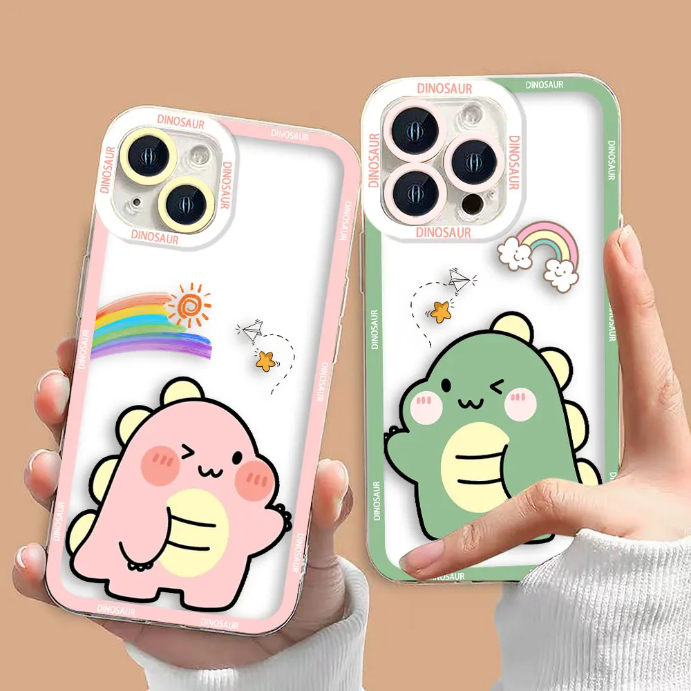 

Funny Little Dinosaur Cover Angel Eyes Clear Phone Case For OPPO A98 A96 A95 A94 A78 A74 A73 A58 A55 A54 A31 A17 A16 Case Funda