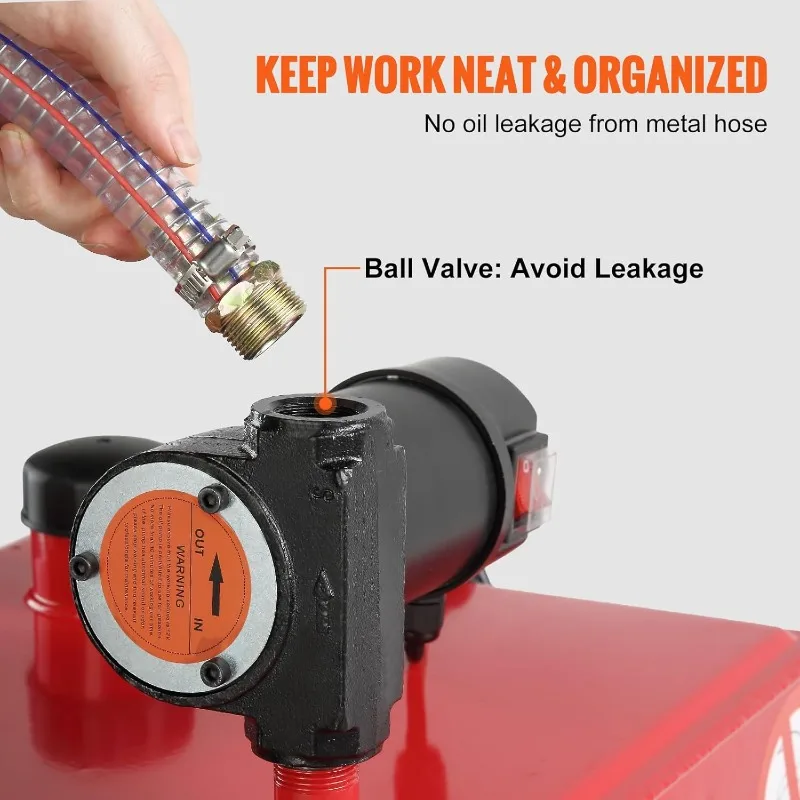 VEVOR 30 Gallon Fuel Caddy, Portable Fuel Storage Tank Container with Electric Pump Wheels Fuel Transfer Storage Tank for Diesel