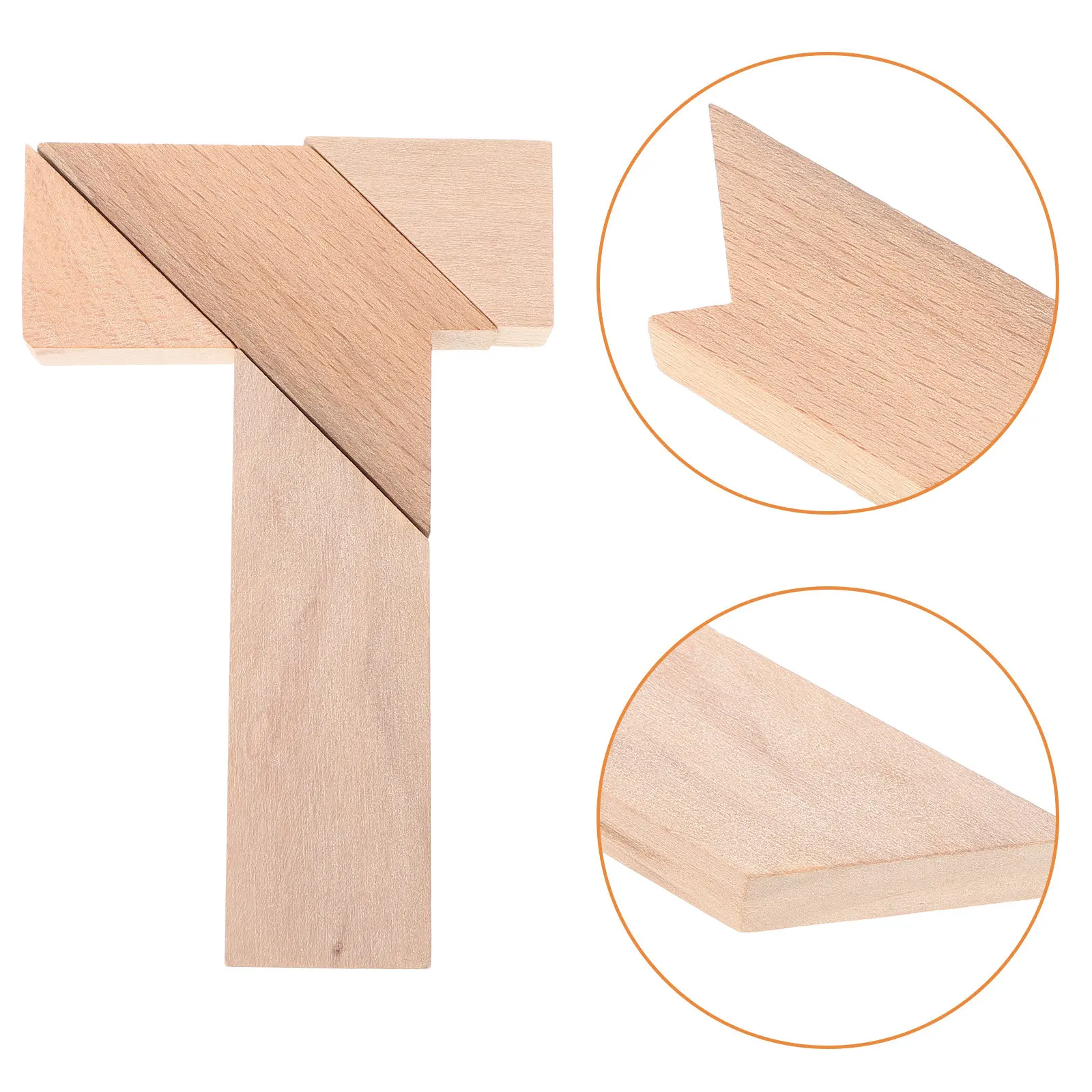 

4Pcs T-Puzzle Wooden Brain Teaser Set Beechwood Transformable Tangram Style Puzzle for Adults Kids Critical Thinking Stem