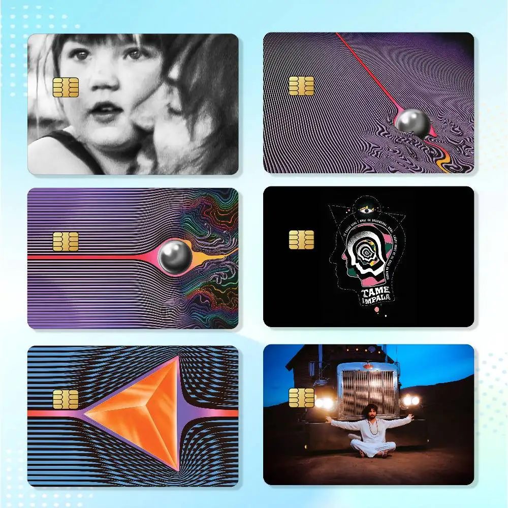 Band T-Tame I-Impala Credit Skin Cover Card Stickers 4PCS Film Bus Pass Front Decoration Bank Debit Waterproof