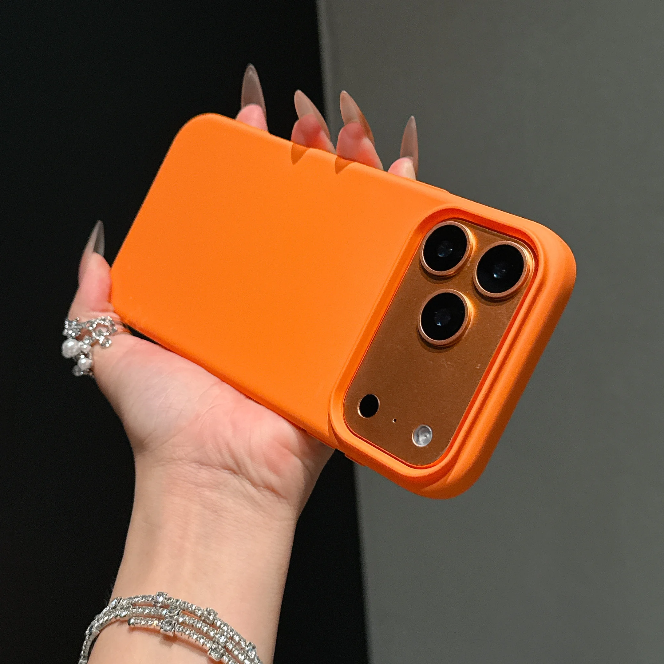 Original Flüssigsilikon Orange Farbe Hülle für iPhone 17 Pro Max 17 16 15 14 13 12 11 Pro Max Mini Plus rutschfeste Stoßstangenabdeckung – Detail 5