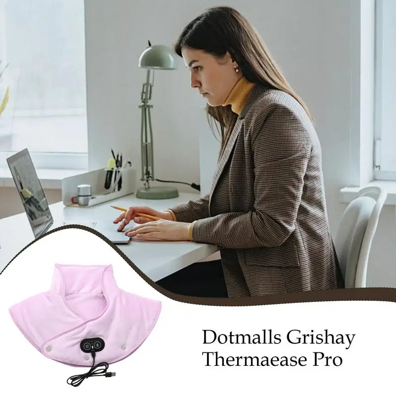 Almofada de aquecimento para pescoço e ombros envoltório aquecido com massageador e 3 configurações de calor almofada de aquecimento rápido para mulheres homens automático