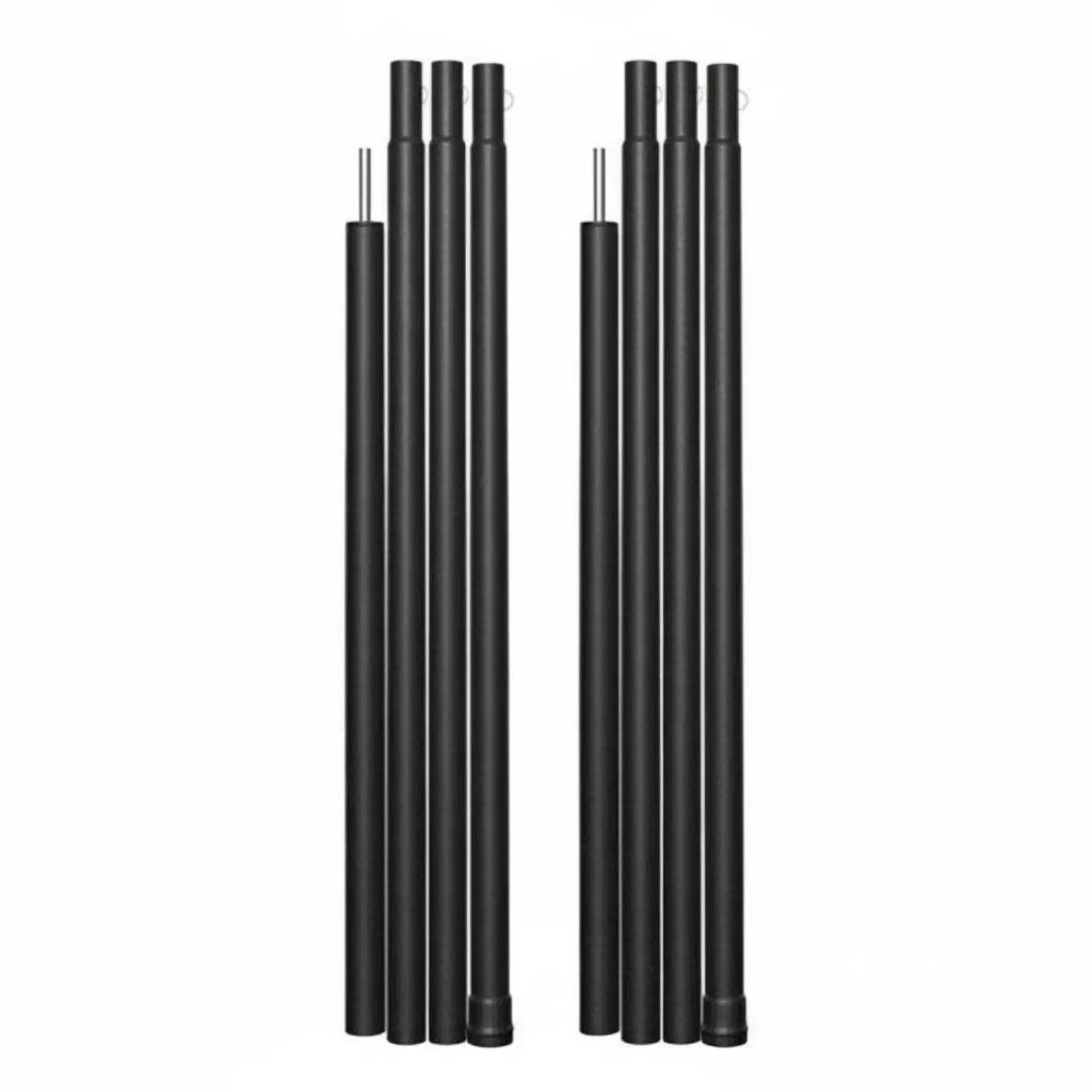 High Strength Steel Tent Pole Set for Tarp Canopy Awning Support 4 Interlocking Sections Camping Hiking Outdoor Shelter Gear