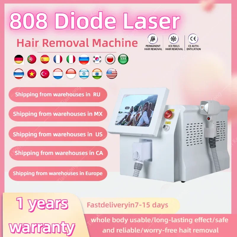 Diode La-ser Hair Removal Machine Beauty Instrument Ice Titanium Device 755 808 1064 Nanometer IPL Facial Body Hair Removal