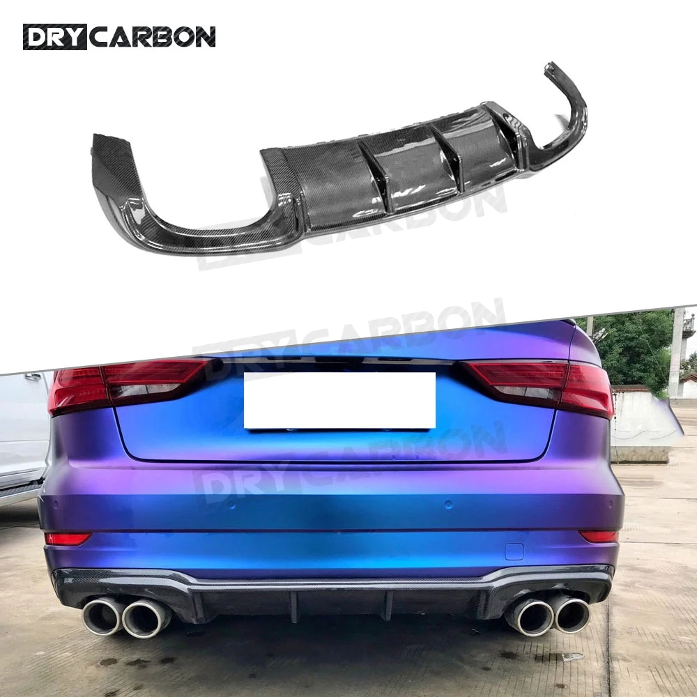 

Carbon Fiber Rear Lip Diffuser Spoiler for Audi A3 Sline S3 Sedan Not for Standard 2017 2018 2019 2020 2021 Gloss Black Diffuser