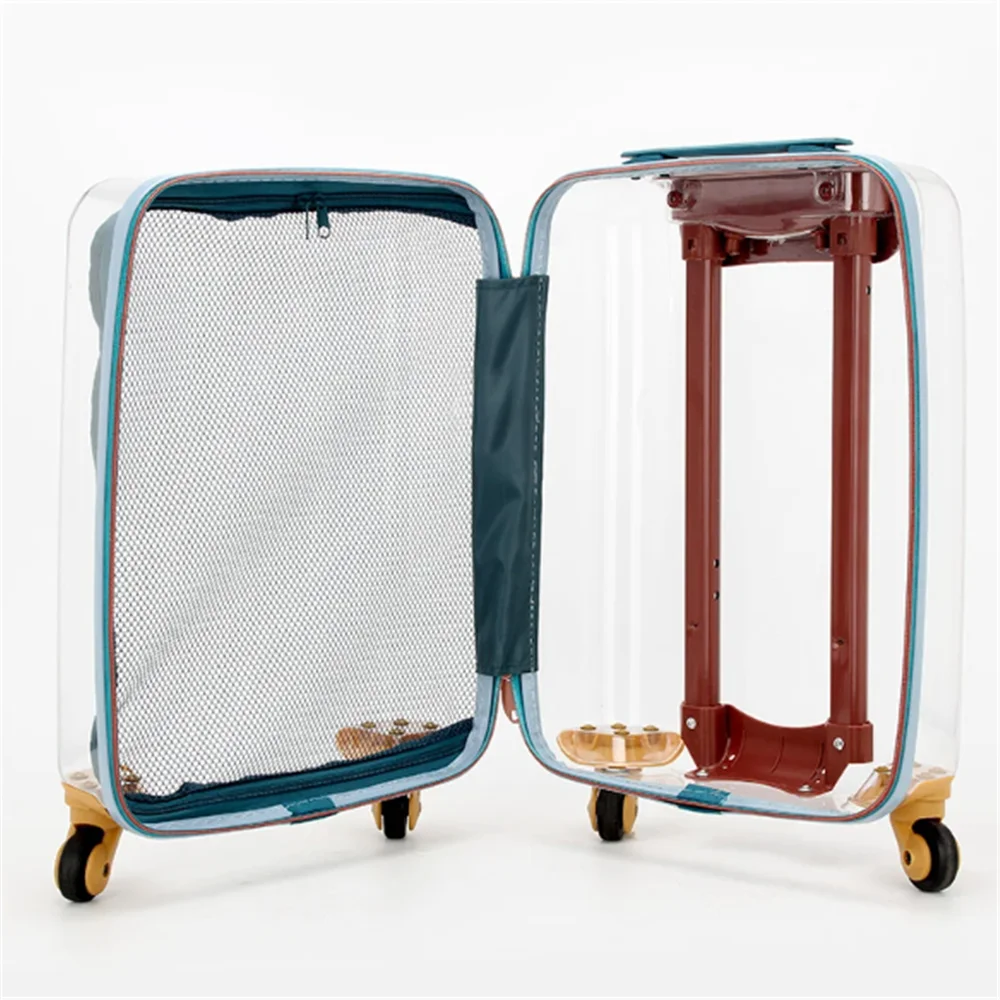 Transparent Suitcase 20 inch Small Light Boarding Luggage Cabin Size Trolley Case