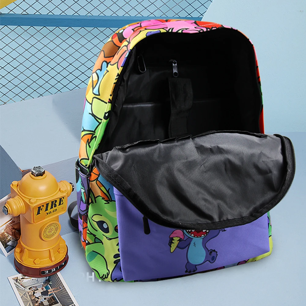 MINISO Kawaii Cute Stitch Rilakkumas Backpack Large Capacity Anime Cartoon Backpack Stylish Student School Bag
