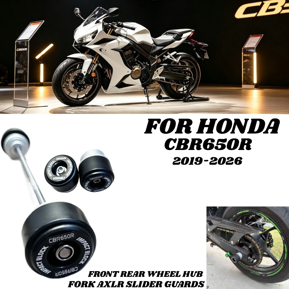 

For HONDA Motorcycle CBR650R CBR650R 19-26 Motorcycle Rear Front Axle Slider Guard Wheel Fork Crash Protector Swingarm Slider