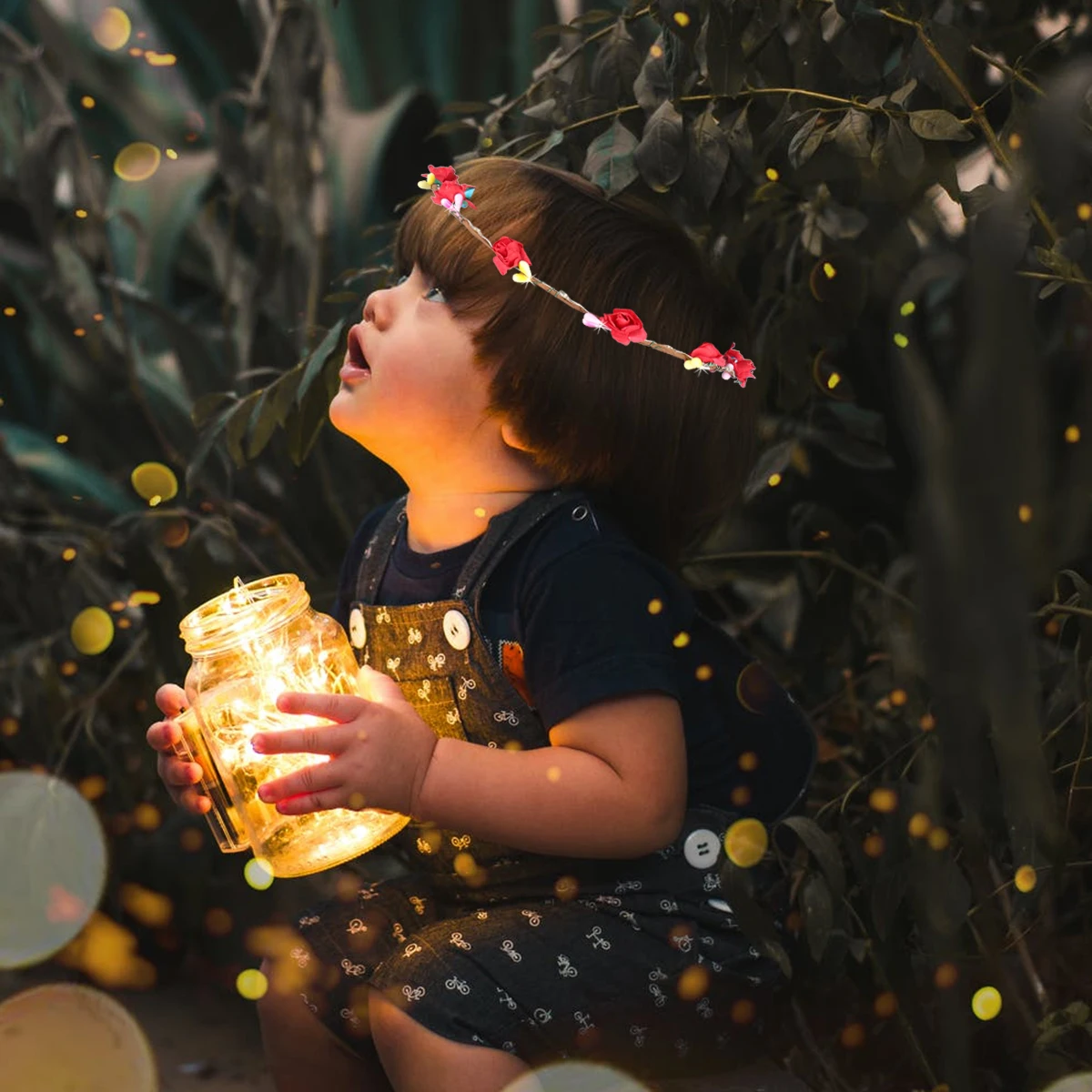 

9Pcs Glow Flower Crown Headbands Elegant Illuminated Party Headdress for Girls Women Children New Year Eve Festival Photo