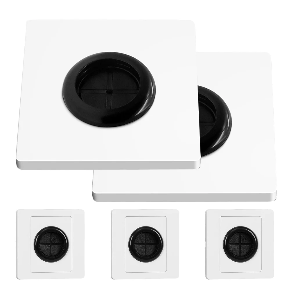 5 Pcs Threaded Socket Plate with Hole Cable Pass Through Wall Blank Cord Hider for Mount Panel