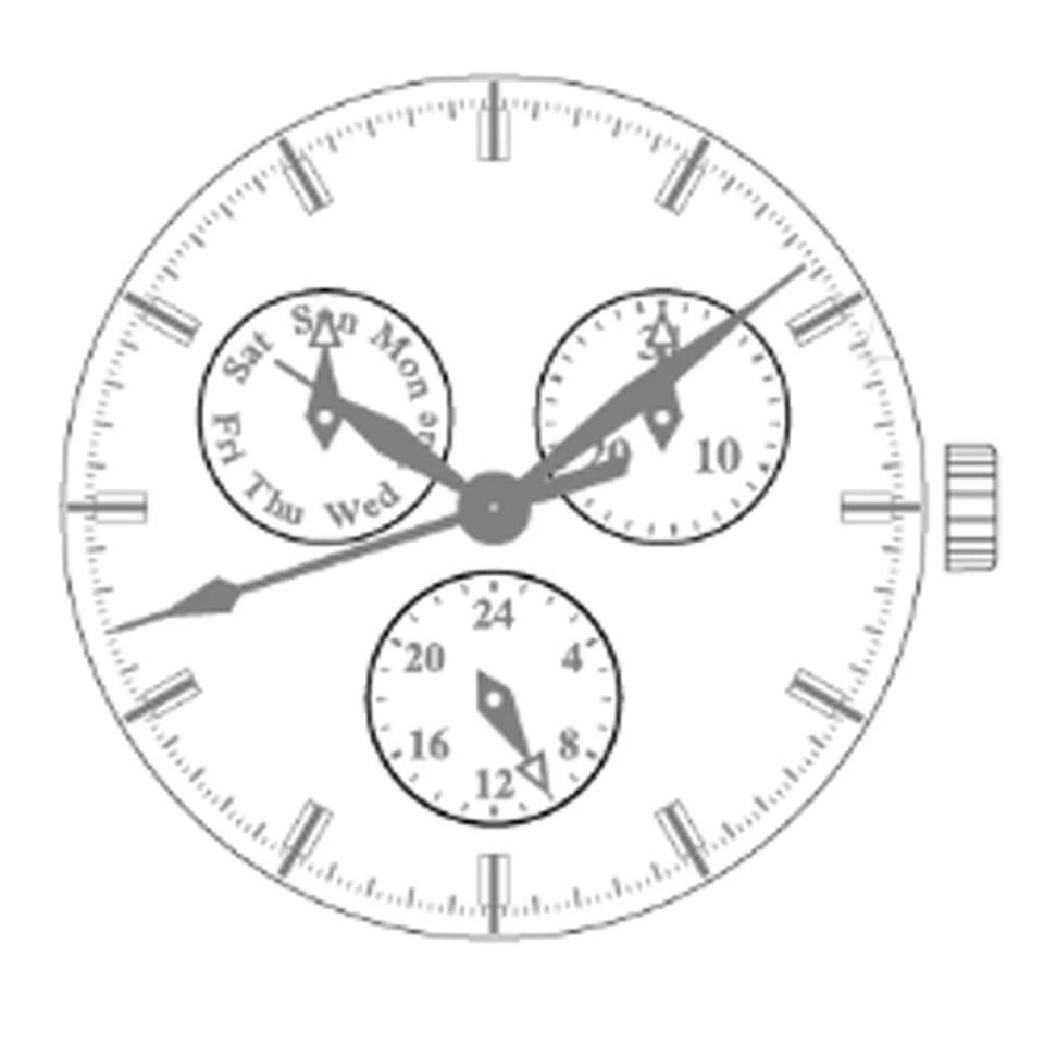 TMI VH68 movement Sweep second Multi-eye (day date 24 hr) JAPAN