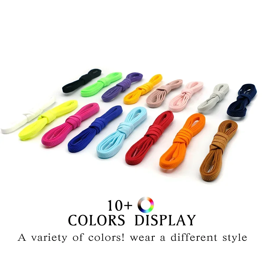 Elastic Shoe Laces For Sneakers Flat Shoelaces Without Ties Laces Metal Capsule Lock Quick Wear Lazy ShoeLace 16 Color image 5