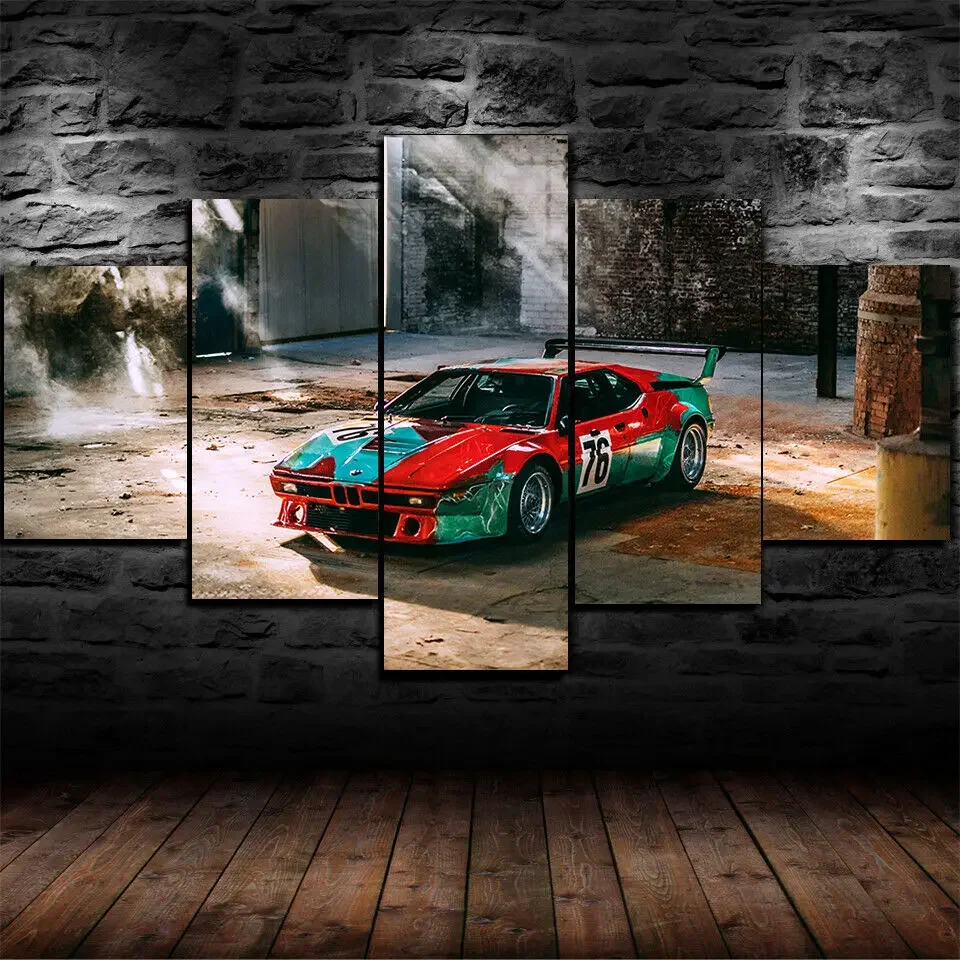 Unframed 5 Panel Art M1 Group M4 Rennversion Classic Car Painting Canvas Print Modern Picture Wall Art Decor Home