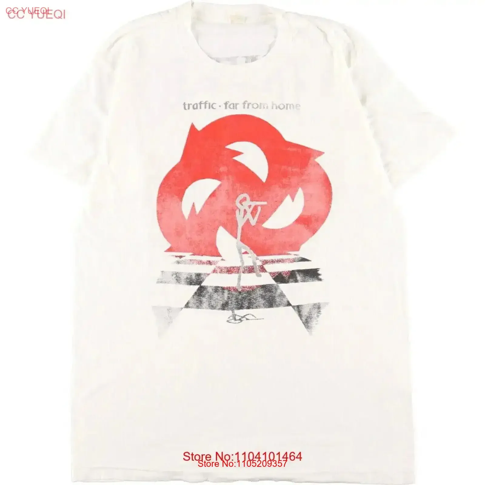 Camiseta de banda de los años 80 con estrellas de tráfico lejos de casa, furgoneta hecha en EE. UU., vintage, lavada, elegante, cómoda, ropa de calle Unisex