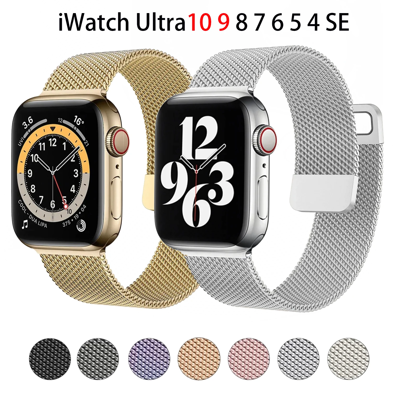 Armband für Apple Watch 10 46MM 44mm 45mm 41mm 40mm 45mm 42mm Milanese Loop Armband iwatch Serie 10 9 7 8 5 6 4 SE 3 Ultra2