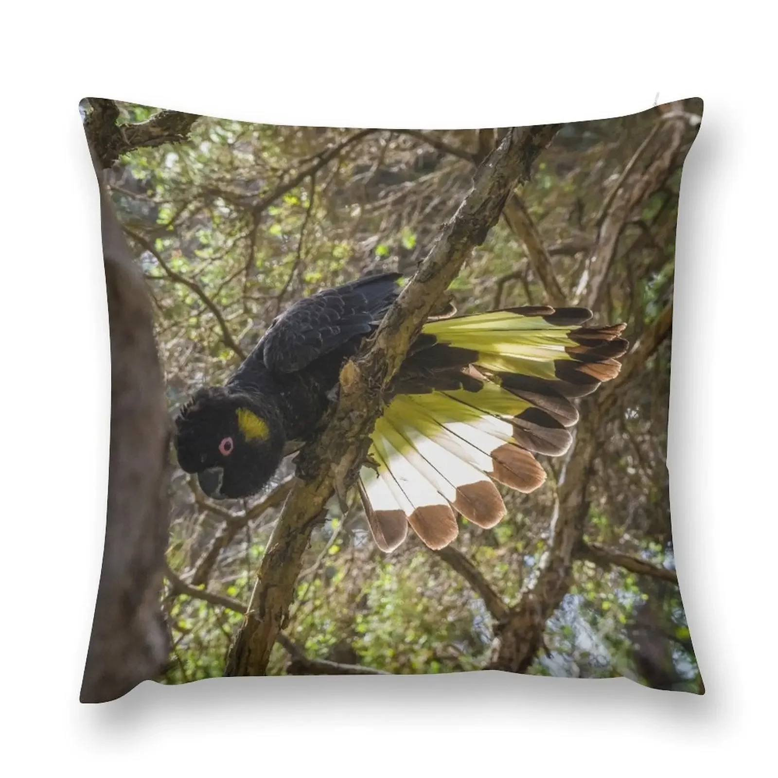 Yellow-tailed Black Cockatoo Throw Pillow Luxury Cushion Cover Decorative Cushions For Luxury Sofa Luxury Pillow Case pillow