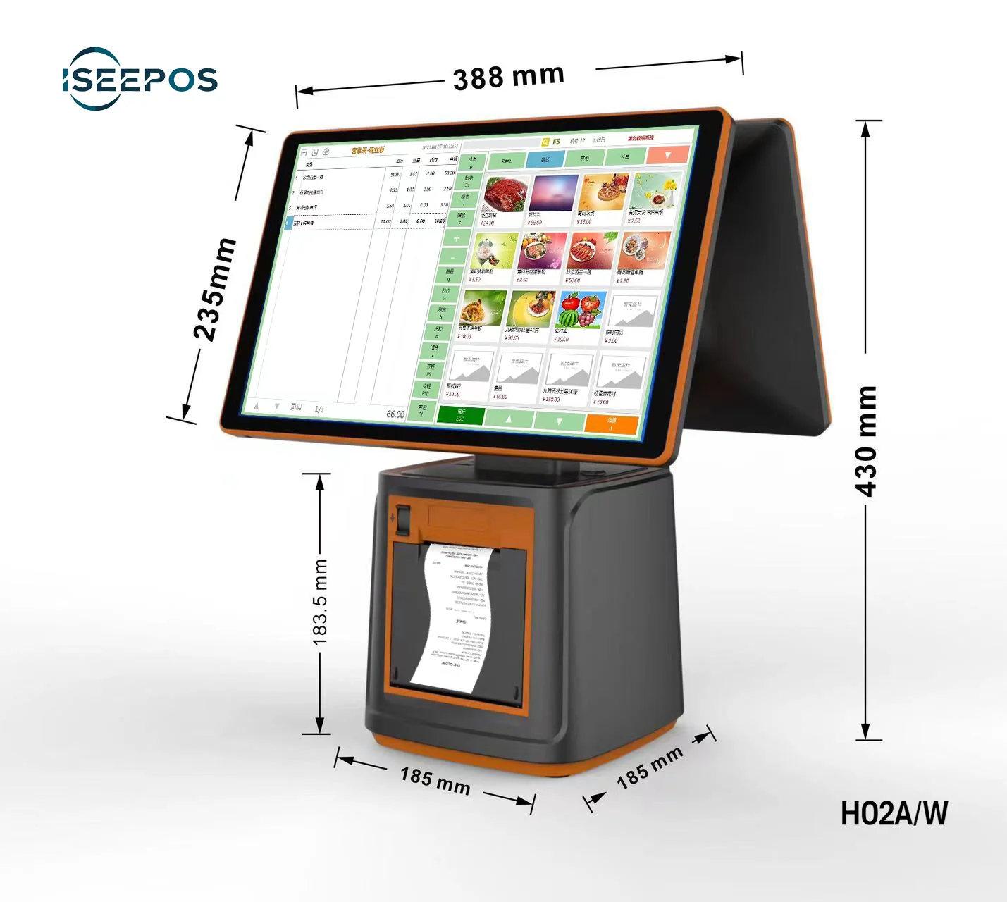 شاشة مزدوجة تعمل باللمس نظام POS معدات الأجهزة OEM Windows 7/10/11 Android 11-14 متجر Google لتسجيل النقدية