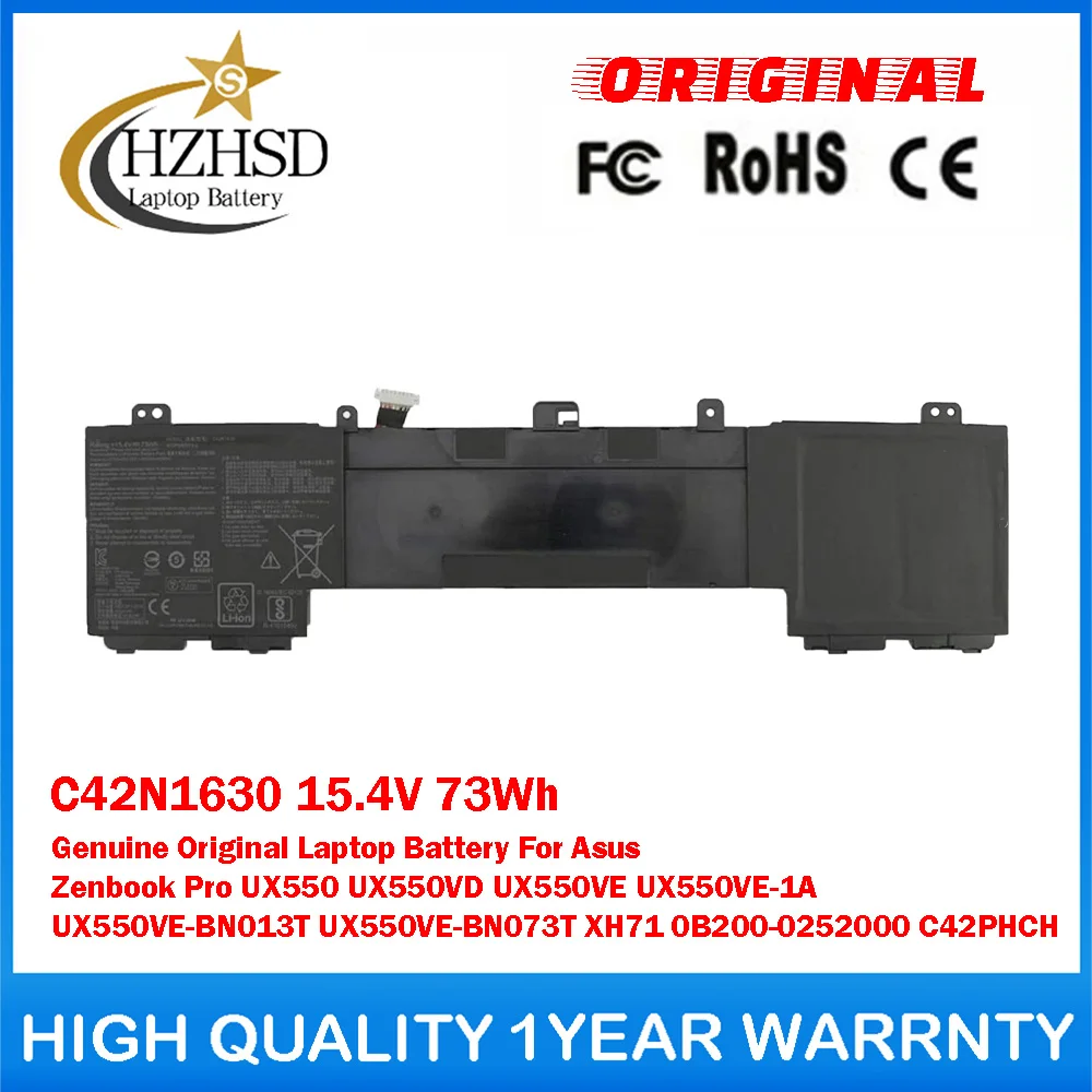 

C42N1630 15.4V 73Wh Genuine Original Laptop Battery For Asus Zenbook Pro UX550 UX550VD UX550VE-1A UX550VE-BN013T UX550VE-BN073T