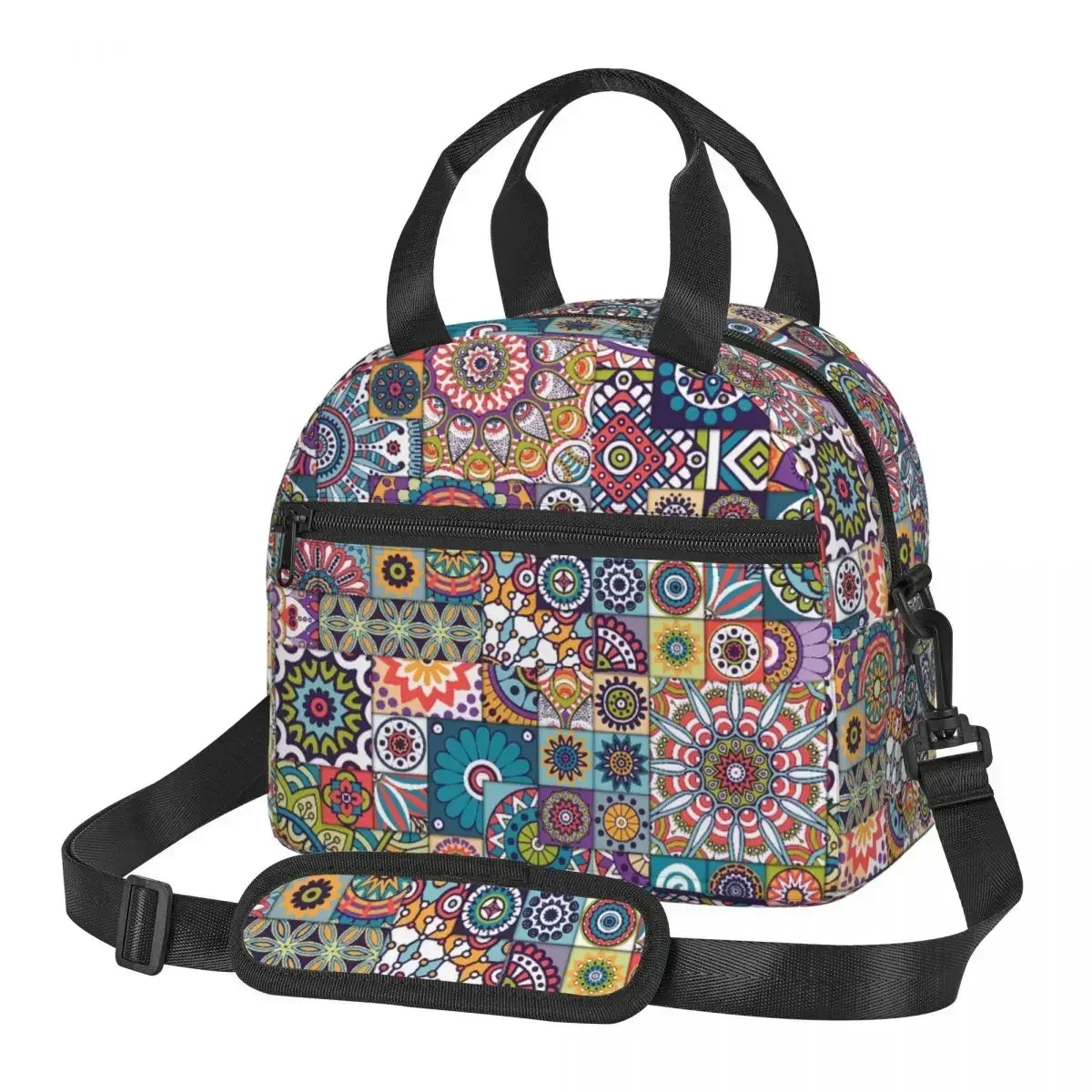

Bohemian Boho Mandalas Product Large Insulated Lunch Tote Bag With Adjustable Shoulder Strap Cooler Thermal Boxes