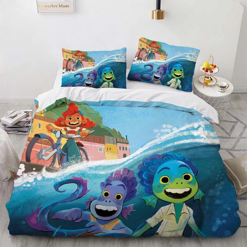 ديزني لوكا الكرتون الفراش مجموعة للأطفال ، غطاء لحاف ، أنيمي المخدة ، Kawaii المفرش ، نوم حاف ، تأثيري ديكور ، هدية