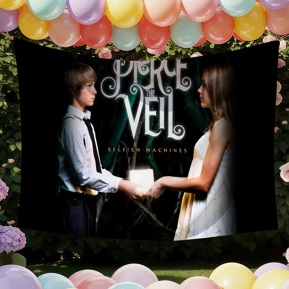 P-Pierce The V-Veil Rock Band flag Tapestries Outdoor Parties Bedrooms Living Rooms Dorm Rooms Wall Decor Banners Gifts