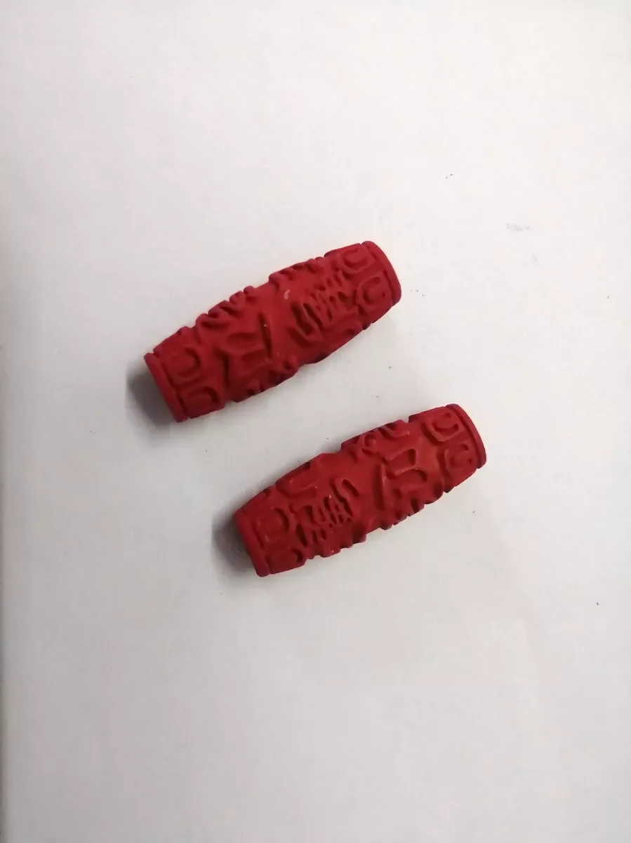 

Pair/2Pcs Rare China Boutique Collection Carving Cinnabar Pendants