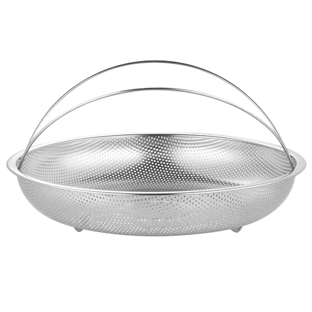 

Stainless Steel Steaming Basket With Handle Rice For Vegetables Fruits Kitchen Use Compact Lightweight Perforated Design