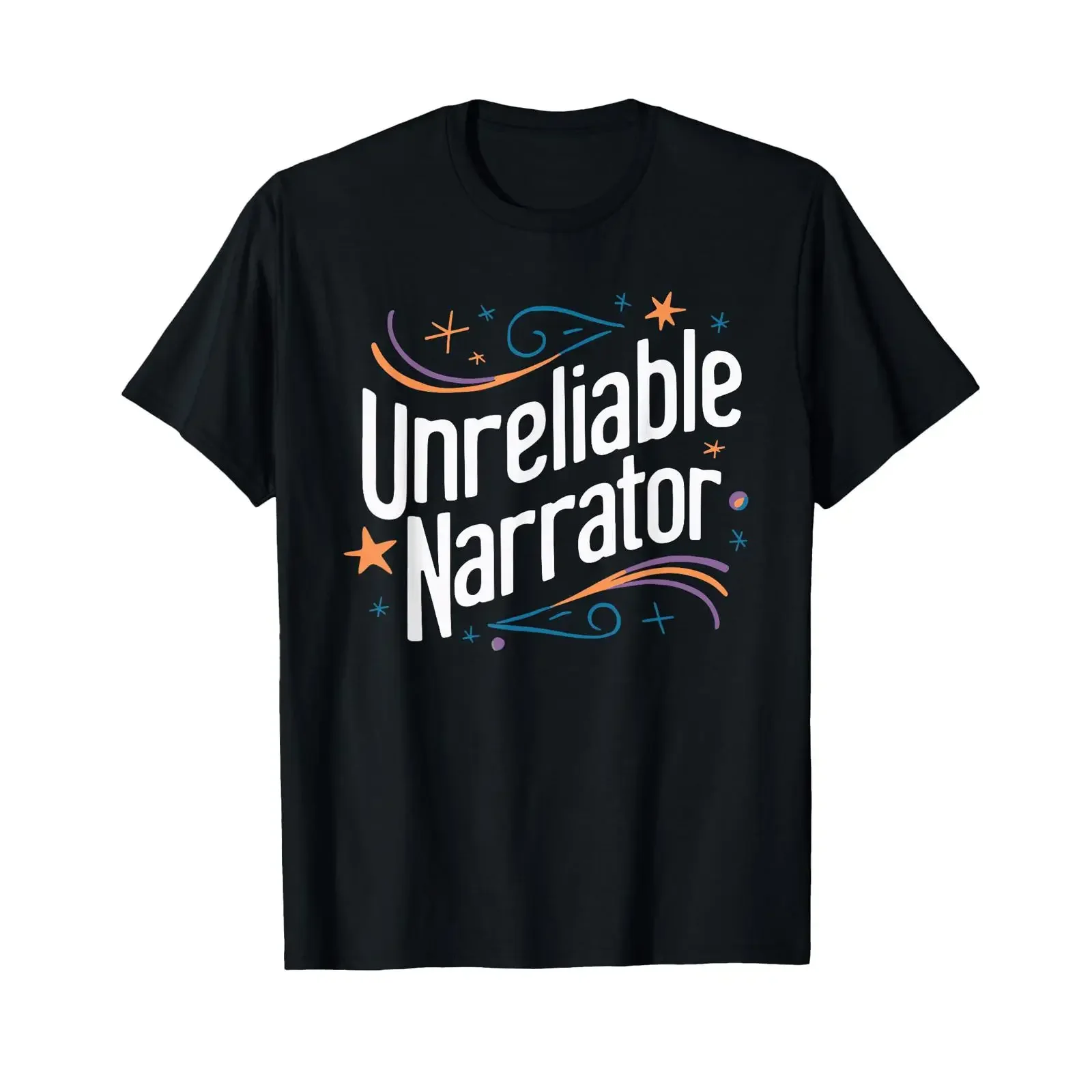 Sponsored Ad Unreliable Narrator Fiction T Shirt black vintage Washed Soft Slightly graphic Stylish Unisex fashion