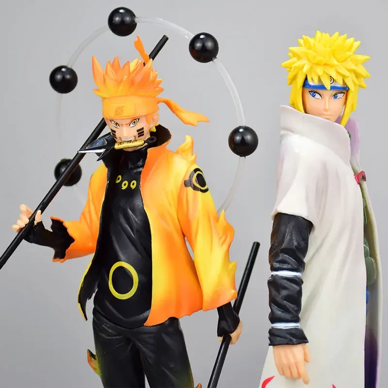 

27cm Bandai Naruto Anime Figure Shippuden Uchiha Sasuke Hatake Kakashi Namikaze Minato Action Figure Collection Model Toys Gifts