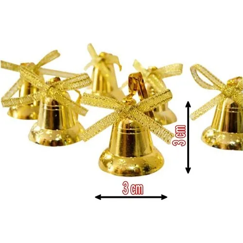 Pazariz 6 Pcs Gold (Gold) Çalmayan Bell Christmas Tree Ornament