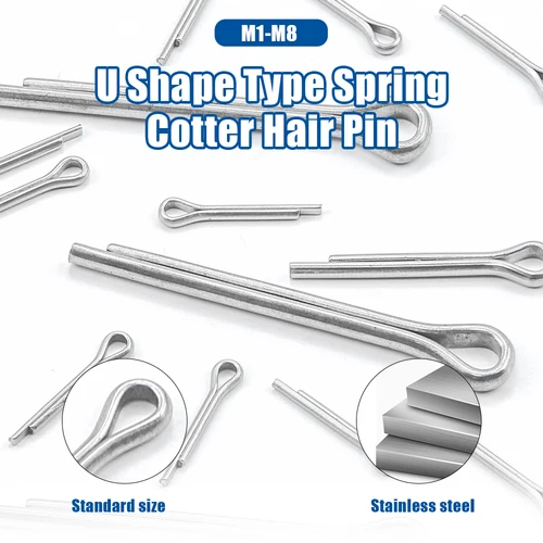 Imagen 2 del producto NINDEJIN 2-50 Uds. De fijaciones de chaveta de pasadores divididos M1.5 M2 M2.5 M3 M4 M5 M6 M8 304 SS Link Split Cotter Pin para reparación de automóviles